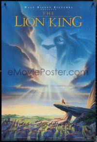 3z0912 LION KING DS 1sh 1994 Disney Africa, John Alvin art of Simba on Pride Rock with Mufasa in sky