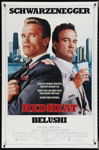 3z0960 RED HEAT 1sh 1988 great image of cops Arnold Schwarzenegger & James Belushi!
