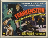3z0553 FRANKENSTEIN 22x28 REPRO poster 2010s Boris Karloff as the monster from R1951 half-sheet!