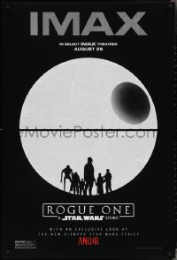 3z0978 ROGUE ONE IMAX DS 1sh R2022 Star Wars, art of Death Star with silhouettes of the cast!
