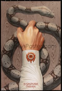 3z0061 CLOCKWORK ORANGE #6/225 24x36 art print 2019 Mondo, hand gripping snake by Boris Pelcer!