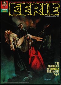 3z0563 EERIE #46 20x28 special poster 1972 Sanjulian art, the bloodlust of Dracula rises again!