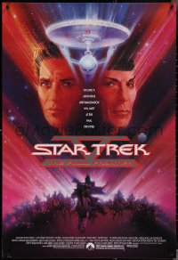 3z1002 STAR TREK V advance 1sh 1989 The Final Frontier, art of William Shatner & Nimoy by Bob Peak!