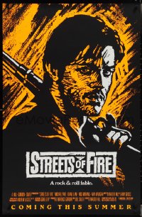 3z1013 STREETS OF FIRE advance 1sh 1984 Walter Hill, Riehm orange dayglo art, a rock & roll fable!