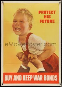 3z0683 BUY & KEEP WAR BONDS 29x40 WWII war poster 1944 art of a smiling child by Ruth Nichols!