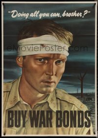 3z0684 DOING ALL YOU CAN BROTHER 29x40 WWII war poster 1943 Sloan art of wounded soldier!
