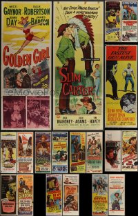 4a0786 LOT OF 19 FORMERLY FOLDED COWBOY WESTERN INSERTS 1950s a variety of cool movie images!