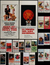 4a0816 LOT OF 21 FORMERLY FOLDED ITALIAN LOCANDINAS 1960s-2000s a variety of cool movie images!