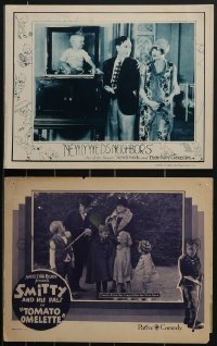4a0323 LOT OF 2 LOBBY CARDS FROM COMIC STRIPS 1920s Smitty and His Pals, The Newlyweds!