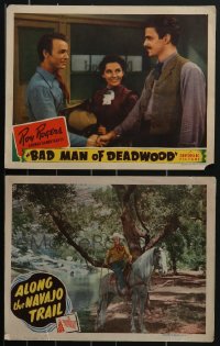 4a0321 LOT OF 2 ROY ROGERS LOBBY CARDS 1940s Bad Man of Deadwood, Along the Navajo Trail!