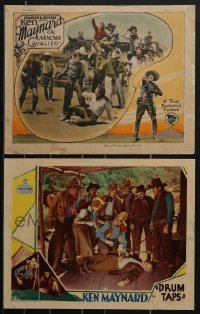 4a0325 LOT OF 2 KEN MAYNARD LOBBY CARDS 1920s-1930s Unknown Cavalier, Drum Taps!