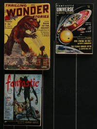 4a0727 LOT OF 3 PULP MAGAZINES 1940s-1950s Thrilling Wonder Stories, Fantastic Universe & more!