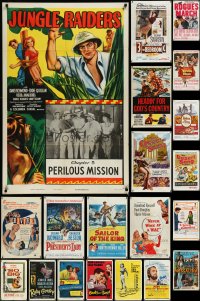 4a0193 LOT OF 20 FOLDED 1950S ONE-SHEETS 1950s great images from a variety of different movies!
