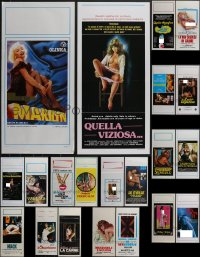 4a0815 LOT OF 21 FORMERLY FOLDED SEXPLOITATION ITALIAN LOCANDINAS 1970s-1990s sexy images w/nudity!