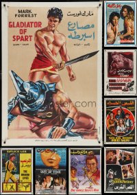 4a0907 LOT OF 11 UNFOLDED & FORMERLY FOLDED EGYPTIAN POSTERS 1970s-1980s a variety of movie images!