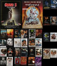 4a0854 LOT OF 34 FORMERLY FOLDED FRENCH 15X21 POSTERS 1980s-2000s a variety of cool movie images!