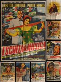 4a0466 LOT OF 10 FOLDED MEXICAN POSTERS 1950s-1960s great images from a variety of movies!