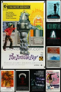 4a0224 LOT OF 11 FOLDED HORROR/SCI-FI ONE-SHEETS 1960s-1980s great images from a variety of movies!