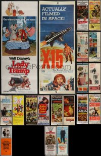 4a0785 LOT OF 19 UNFOLDED & FORMERLY FOLDED INSERTS 1950s-1980s a variety of cool movie images!