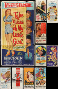 4a0381 LOT OF 10 FOLDED THREE-SHEETS 1940s-1960s great images from a variety of different movies!