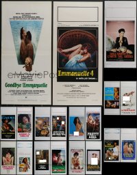 4a0819 LOT OF 19 FORMERLY FOLDED SEXPLOITATION ITALIAN LOCANDINAS 1970s-1990s sexy images w/nudity!
