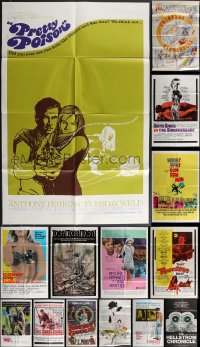 4a0187 LOT OF 21 FOLDED ONE-SHEETS 1960s great images from a variety of different movies!