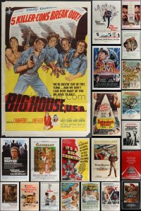 4a0163 LOT OF 33 FOLDED 1950s to 1980s ONE-SHEETS 1950s-1980s great images from a variety of different movies!
