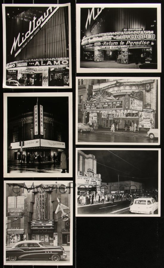 4a0692 Lot Of 6 8x10 Candid Stills Showing Theatre Fronts 1950s 1960s Cool
