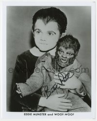 4b1244 BUTCH PATRICK signed 8x10 publicity still 1980s portrait as Eddie Munster holding Woof-Woof!