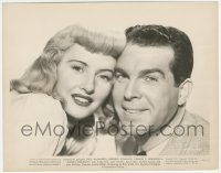 4b1309 DOUBLE INDEMNITY 8x10.25 still 1944 smiling portrait of Barbara Stanwyck & Fred MacMurray!