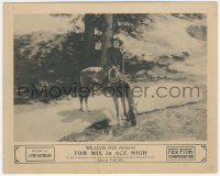 4b1286 ACE HIGH 8x10 LC 1918 great overhead image of cowboy Tom Mix riding his horse!