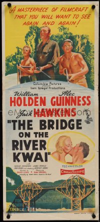 4b0348 BRIDGE ON THE RIVER KWAI Aust daybill 1958 William Holden, David Lean classic, pre-awards!