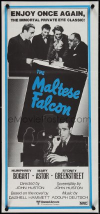 4b0402 MALTESE FALCON Aust daybill R1980s Humphrey Bogart, Peter Lorre, directed by John Huston!