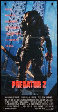 4b0413 PREDATOR 2 Aust daybill 1990 Danny Glover, Gary Busey, cool sci-fi sequel!
