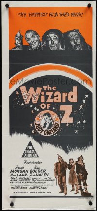 4b0436 WIZARD OF OZ Aust daybill R1970s Victor Fleming, great images of Judy Garland, all-time classic!
