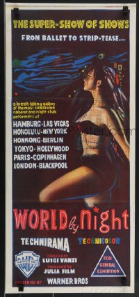 4b0438 WORLD BY NIGHT Aust daybill 1961 Luigi Vanzi's Il Mondo di notte, sexy Italian showgirls!