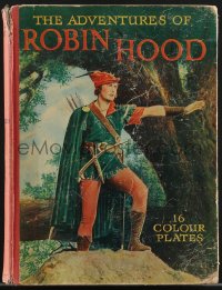 4b0176 ADVENTURES OF ROBIN HOOD first edition English hardcover book 1938 with color illustrations!