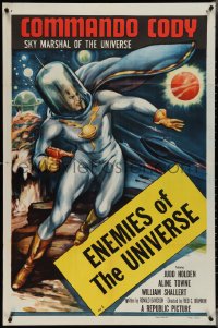 4b0869 COMMANDO CODY chapter 1 1sh 1953 great art & inset of Judd Holdren, Enemies of the Universe!