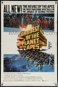 4b0872 CONQUEST OF THE PLANET OF THE APES style B 1sh 1972 Roddy McDowall, apes are revolting!