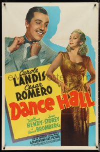 4b0880 DANCE HALL 1sh 1941 Irving Pichel directed, pretty Carol Landis & Cesar Romero!