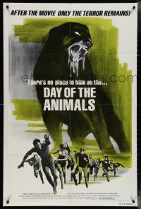 4b0881 DAY OF THE ANIMALS style B 1sh 1977 wild art of crazed beast out for revenge, ultra rare!
