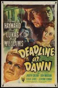 4b0885 DEADLINE AT DAWN 1sh 1946 Susan Hayward, by Clifford Odets from Cornel Woolrich's novel!
