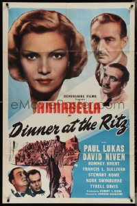 4b0891 DINNER AT THE RITZ 1sh R1947 Annabella & David Niven find who murdered her rich father!