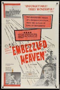 4b0907 EMBEZZLED HEAVEN 1sh 1959 Franz Werfel, a remarkable drama of a woman's devotion!