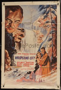 4b1221 WHISPERING CITY English 1sh 1947 artwork of Helmut Dantine, Mary Anderson, & Paul Lukas!