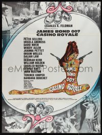 4b0028 CASINO ROYALE French 1p 1967 Bond spy spoof, sexy psychedelic Kerfyser art + photo montage!