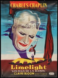 4b0035 LIMELIGHT French 1p R1960s different close up art of crying Charlie Chaplin + on stage!