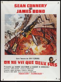4b0049 YOU ONLY LIVE TWICE French 1p R1980s art of Sean Connery as James Bond by Frank McCarthy!