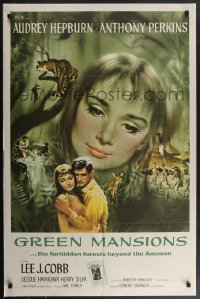 4b0953 GREEN MANSIONS 1sh 1959 art of Audrey Hepburn & Anthony Perkins by Joseph Smith!