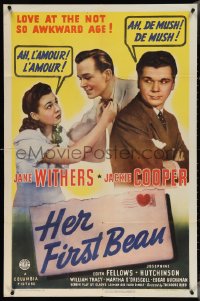 4b0968 HER FIRST BEAU 1sh 1941 Jane Withers, Jackie Cooper, love at the not so awkward age!